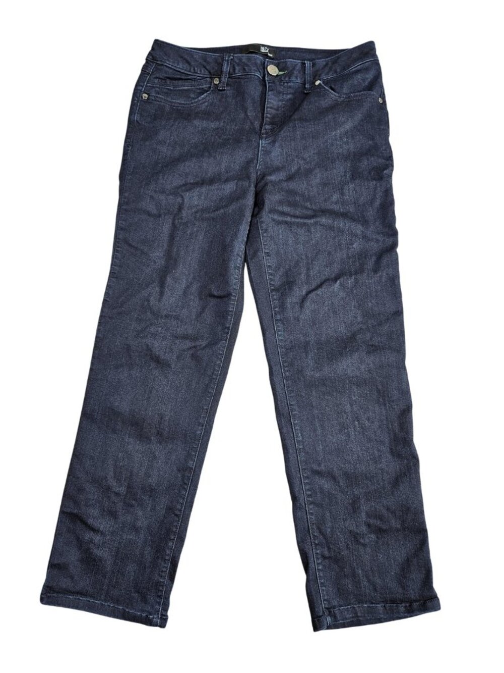 1822‎ Denim Straight Leg Jeans Womens 10 Blue Dark Wash Mid Rise Stretch Denim